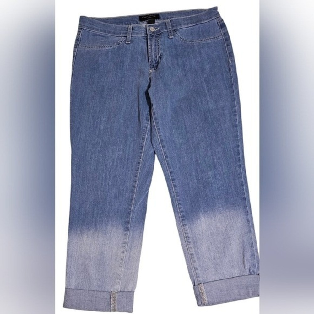 Banana Republic Womens Legging Fit Ombre Dip Dye Cuffed Jeans Blue Size 30/10